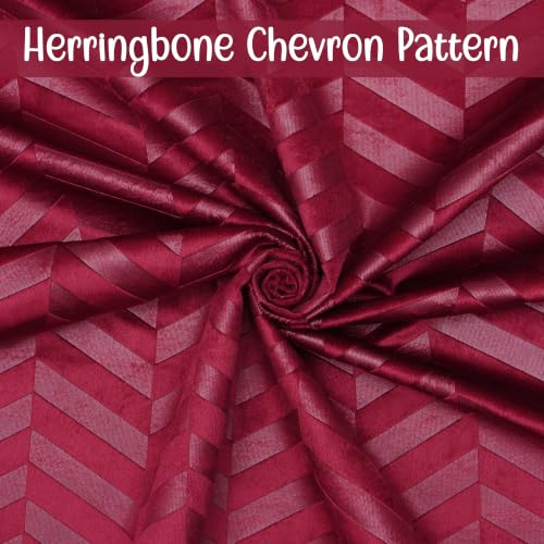 Image of 100% Room Darkening Door Curtains 7 Feet 2 Piece, Maroon | Embossed Panels Light Block Mild Thermal Insulated & Noise Reducing Room Darkening Curtains (Maroon, 84 Inch)