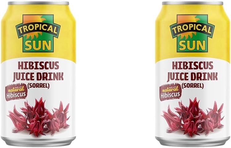 Tropical Sun Hibiscus Juice Drink Made with Natural Hibiscus (Sorrel), 330ml (Pack of 24)