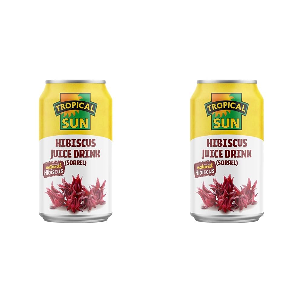 Tropical Sun Hibiscus Juice Drink Made with Natural Hibiscus (Sorrel), 330ml (Pack of 24)