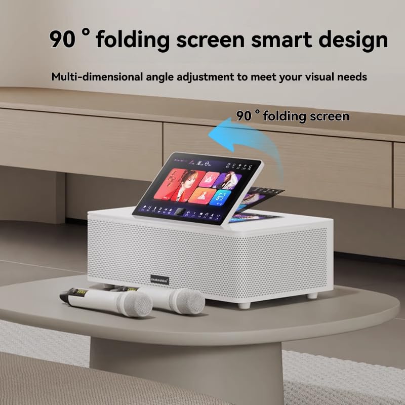 Image of 14.1-inch Touchscreen Karaoke All-in-one Sound System with 2 Wireless Microphones, KTV /Movie /MP3 /Recording /Bluetooth /HDMI Output, high-Speed Cloud Song downloads and YouTube