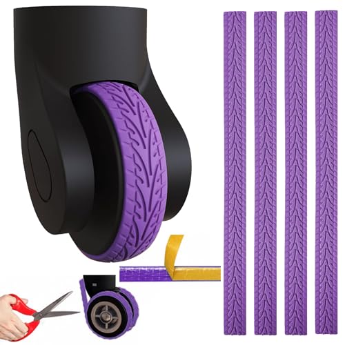 4er-Set Gepäck-Radschutz kofferrollen silikon stumm Silikon luggage wheel cover rutschfest und geräuscharm Bürostühle und gepäckradschützer für Meisten Bürostühle/Gepäckstücke/Stoßfester Schutz