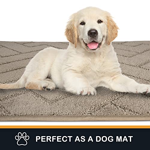 PURRUGS Dirt Trapping Door Mat 32" x 47", Non-Slip Machine Washable Entry Rug, Shoe Scraper, Dog Doormat, Super Absorbent Welcome Mat for Front & Back Door, Muddy Wet Shoes & Paws, Taupe