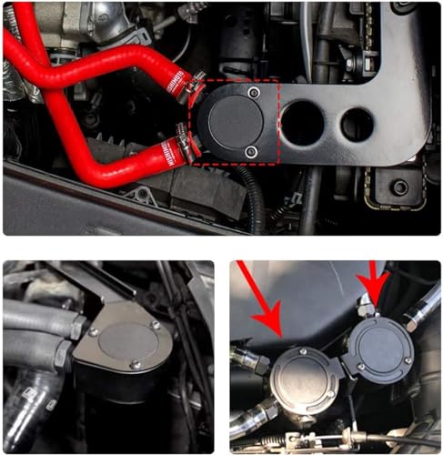 Image of Sporacingrts 2PCS Compact Oil Catch Can, Reservoir Tank ,Baffled 2 Port Oil Catch Tank ,Aluminum Air Oil Separator (Universal Black)