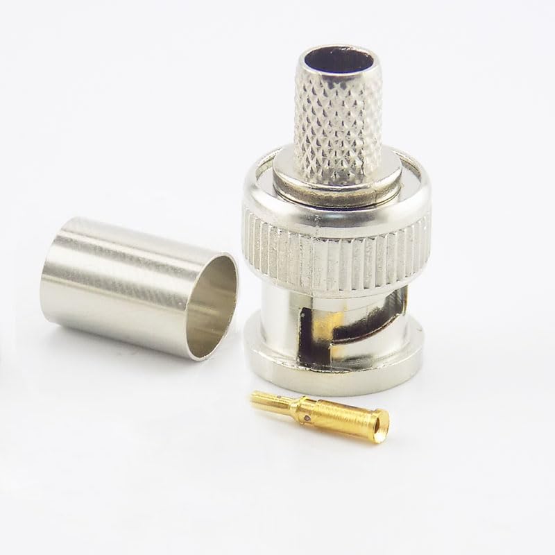 Wiring Connecting Terminals - 100 Set BNC Male 3 Piece RG 59 Coaxial Crimp Cable CCTV