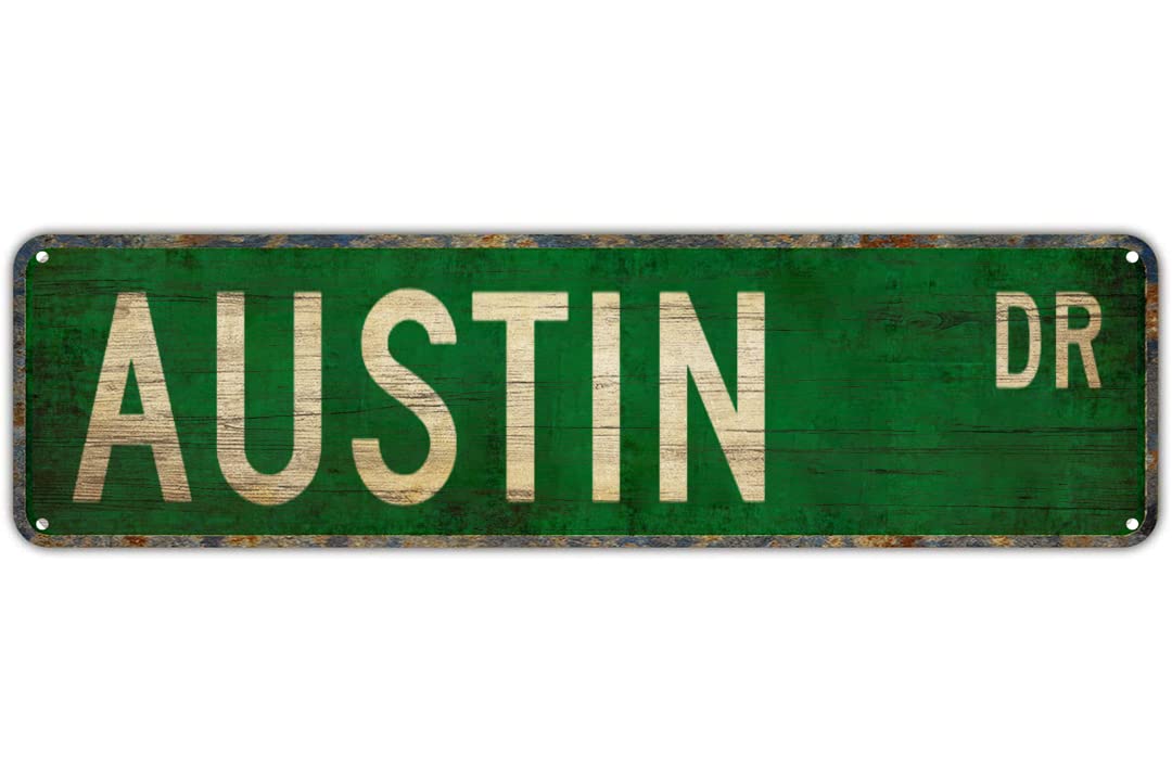 Ensound A534 Austin Dr Vintage Decor Retro Tin Signs Art Plaque Aluminum Sign For Bedroom Kitchen Garden Wall Bar Club Coffee Hanging Home Decor 4X16 Inch