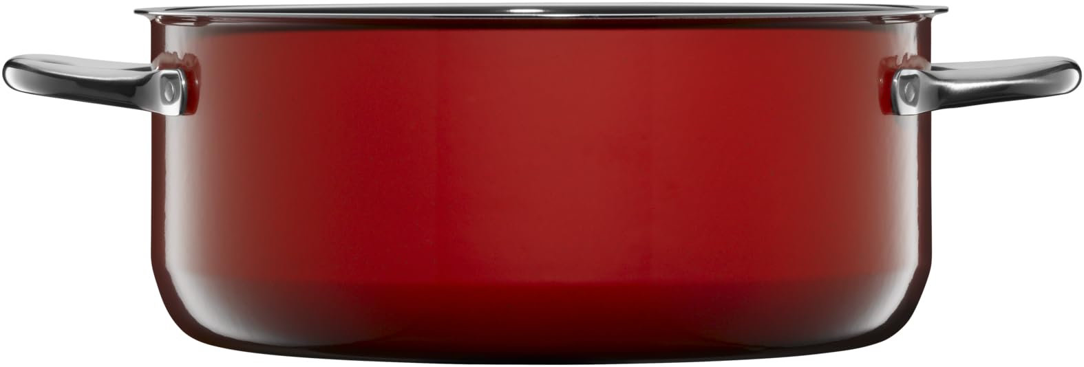 WMF Fusiontec Compact - Pentola grande 24 cm, coperchio in vetro, a induzione, 4,5 l, in ceramica high-tech, impilabile, antigraffio, rosso