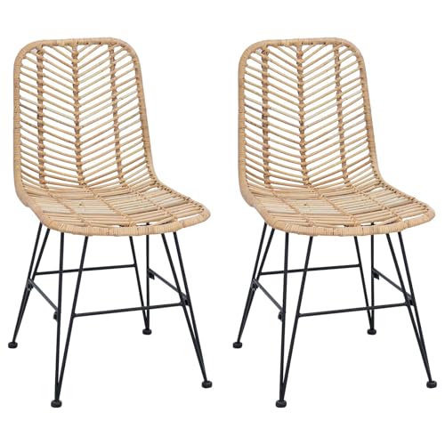 Nqyjm - Silla de cocina, silla de comedor, juego de 2 naturales, 44 x 47 x 85 cm, para comedor, dormitorio, oficina