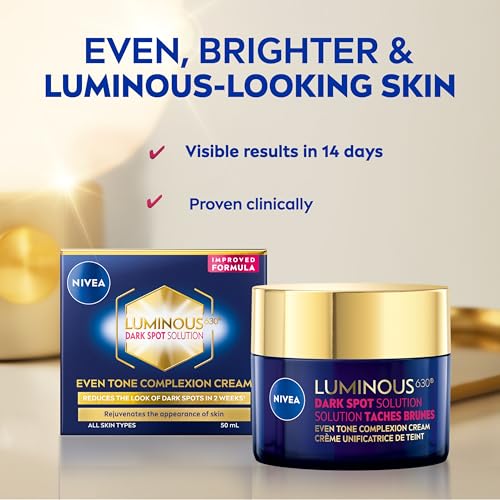 NIVEA LUMINOUS630 Dark Spot Solution Even Tone Face Cream for All Skin Types, Dark Spot Cream for Face Reduces Appearance of Dark Spots, Hyaluronic Acid Moisturizer, Dermatological Skin Care, 50mL - Image 3