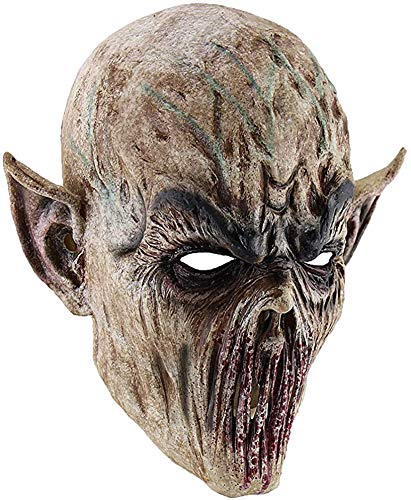 Lelaffet Halloween Mask Scary Challenge Games Evil Mask with Long Hair, Costume Halloween Creepy Cosplay Party Decoration (Evil Mask)