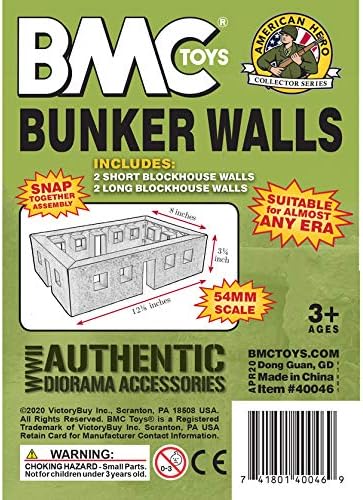Miniatura 4 de BMC WW2 Bunker Walls - Tan Plastic Army Men Playset Accesorio Edificio
