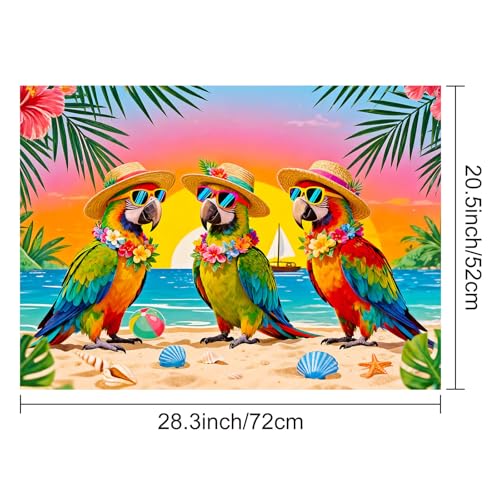 Image of HOMETITUTE Summer Stove Top Cover 28x20 Tropical Parrot Beach Heat Resistant