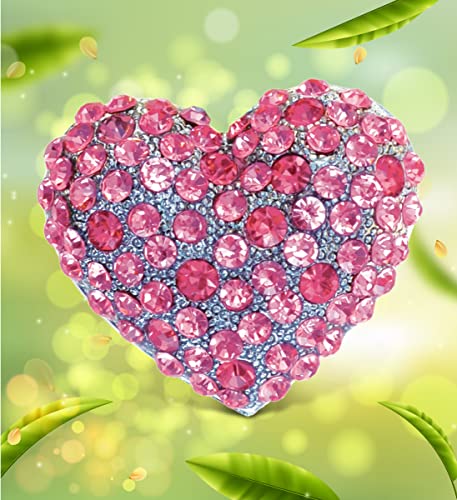 Imán decorativo brillante corazón rosa 1.25 pulg miniatura 2