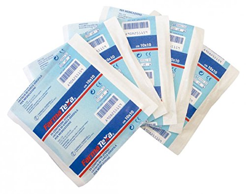GARZA STERILE COTONE M/EXTRA 20x20 cm - Scatola da 100 buste - Busta da 25 compresse di garza di cotone - Titolo 12/8 - Conforme alla normativa CE