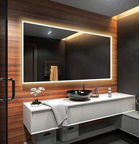 LED Illuminated Bathroom Mirror Custom Size 140x60cm