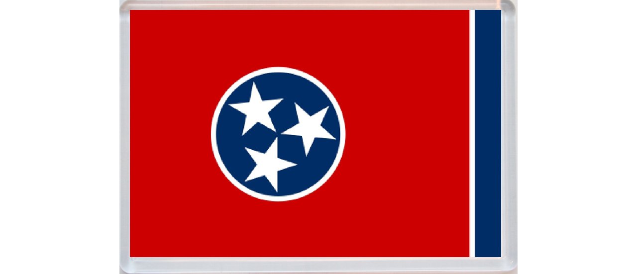 Baked Bean Store Red, White, And Blue Tennessee - Usa State Flag - United States Of America - Jumbo Fridge Magnet