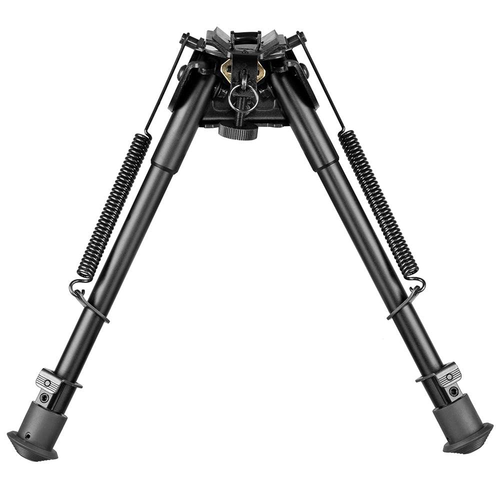 9-13 Inch Tactical Adjustable High Bipod Foldable Notched Legs Pivot Bench Rest Bi-Pod (Swivel with Pod-loc)