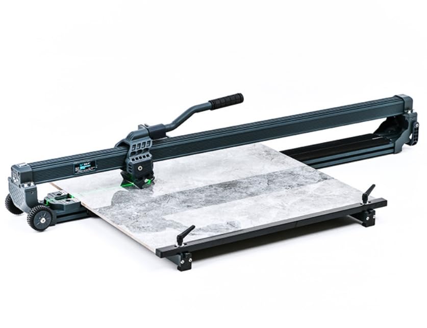 Cortador manual profesional de azulejos de 48 pulgadas, máquina de corte de cerámica de porcelana con guía de riel, mango de transporte y ruedas, azulejos de gran formato de hasta 48 pulgadas