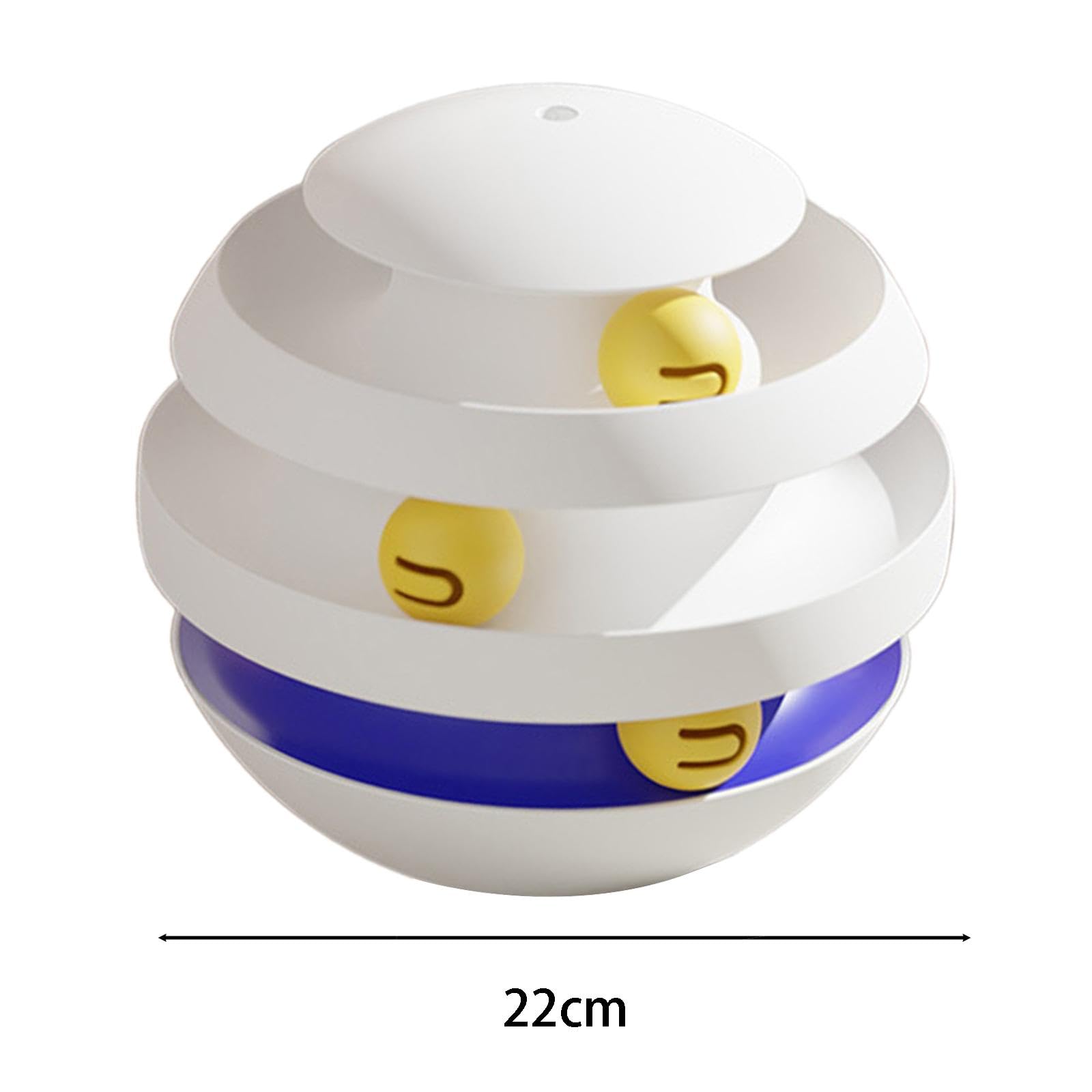 Jouet à Rouler pour Chat, Balle pour Chat, Jouet Amusant, Jouet Puzzle, Circuit Circulaire pour Chat avec Balle, Blanc