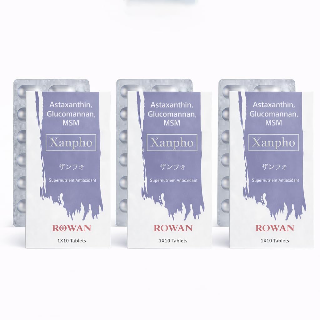 Xan-pho Antioxidant Tablets with Astaxanthin, Glucomannan & MSM | Supernutrient Formula for Cellular Protection & Overall Wellness | Nutraceutical Supplement | 1×10 Tablets (3)