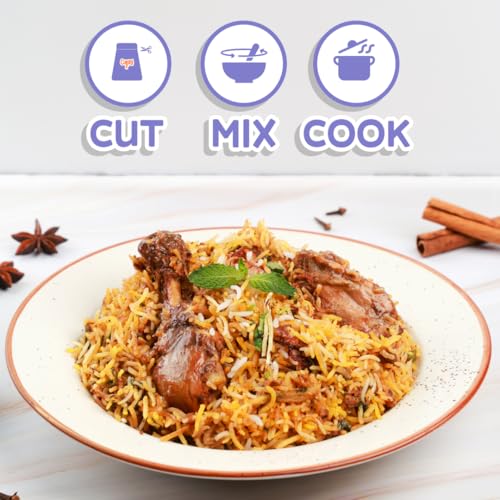 Image of CURRYiT Hyderabadi Biryani Cooking Paste | Ready to Cook in 15 Minutes | No Preservatives | Made with Ghee | Authentic Restaurant Style Biryani Masala | Just Add Rice & Meat or Veg | 120g