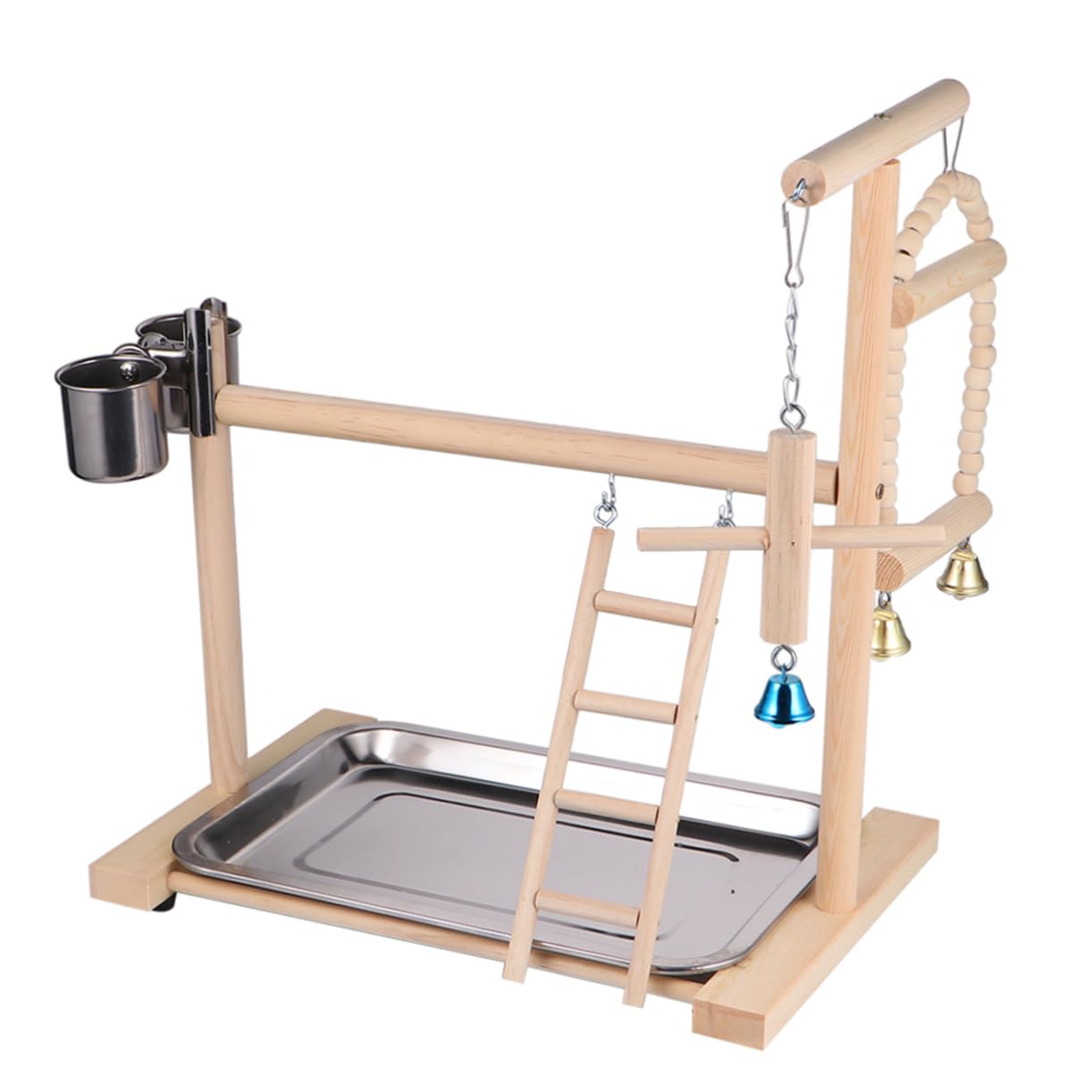Toyvian 1 Pieza de Loros Patio de Juegos Loro Juguetes Soporte de Percha de pájaros Juguetes para pájaros Juguete de Pararse pájaro de Juguete De Madera Beige Color Aleatorio