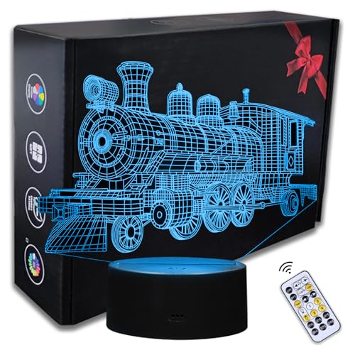Train Night Light, 3D LED Night Lamp for Boys -...