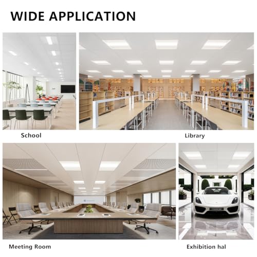 Image of Cortelco 2x2 LED Troffer Light,4 Colo Options 3000K-5000K,40W /35W /30W /25W /20W,Up to 6000 Lumens,0-10V Dimmable Drop Ceiling Panel,100-277V,ETL & DLC Listed,Commercial Grade,4 Pack