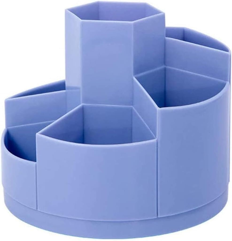 desk organizers Rotating Plastic Pencil Holder, 7 Compartments Spinning Desk Stationery Organizer for Home Office