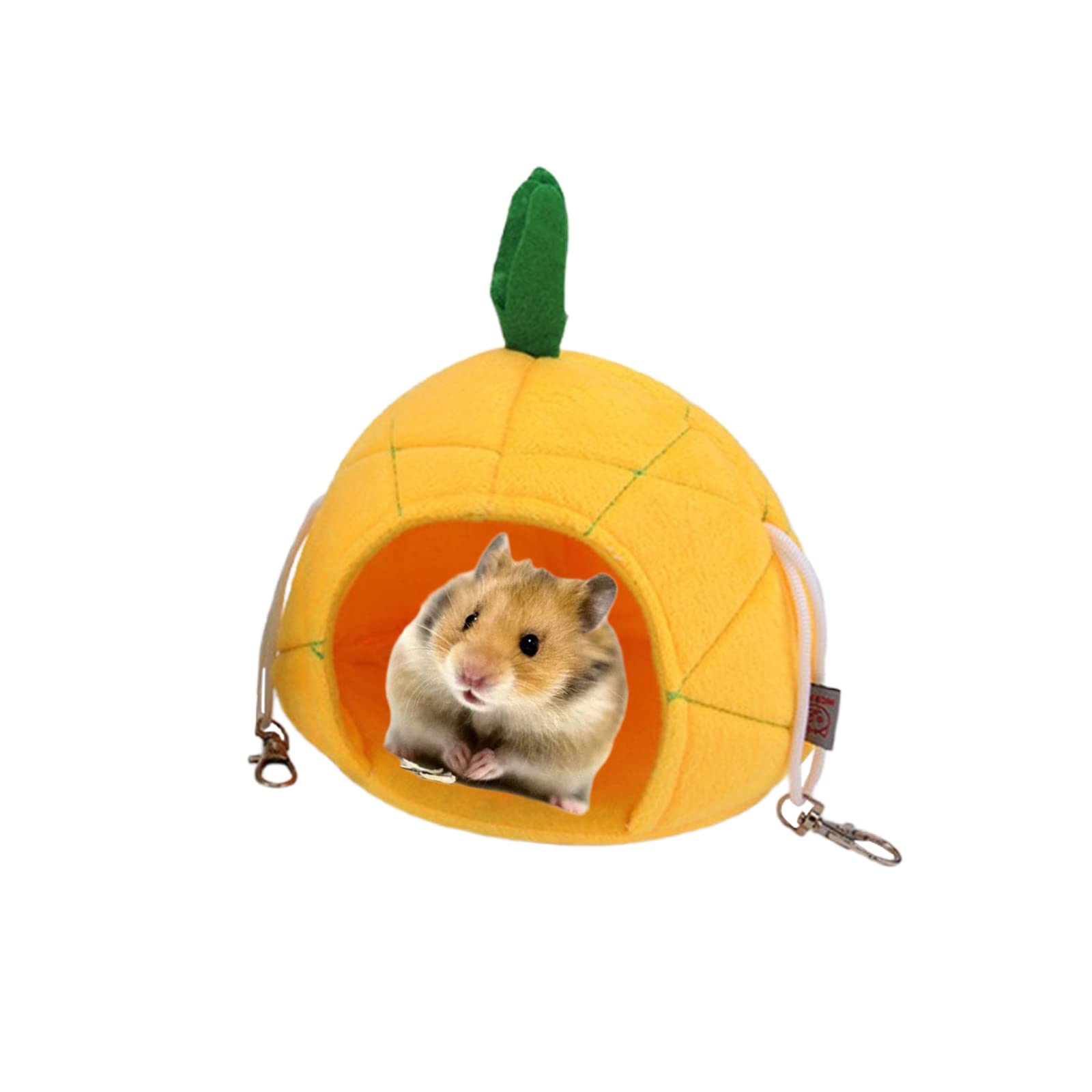 JIUYUANCHUNJJ Cama cálida para hámster, cama de cobaya, bonita cama colgante para hámster, forma de piña, hamaca para animales pequeños, chinchilla, ratón, ardilla, erizo, cobayas