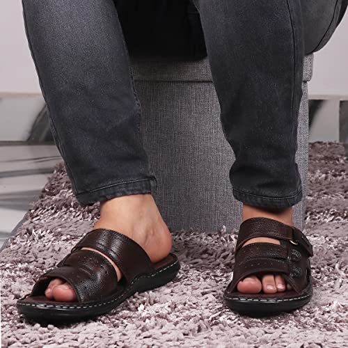 Image of Red Chief Leather Casual Slippers for Men's | Extra Soft Leather and Comfortable | Slippers for Men Quite Long-Lasting and Light in Weight | Slip-On Slippers