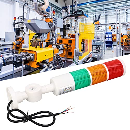 Semafori a Torre a LED, DC 24V Spie Industriali a 3 Livelli con Allarme Acustico Ip54 Indicatore Luminoso a Torre a Colonna Pieghevole Luce Lampeggiante Fissa Commutabile