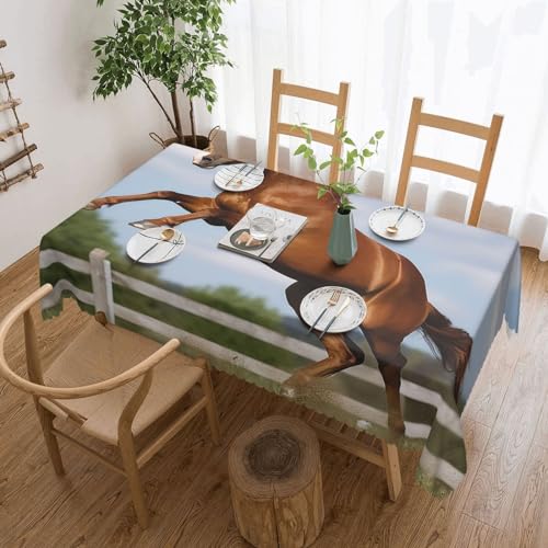Nappe de table à manger infroissable motif cheval sauteur - 2