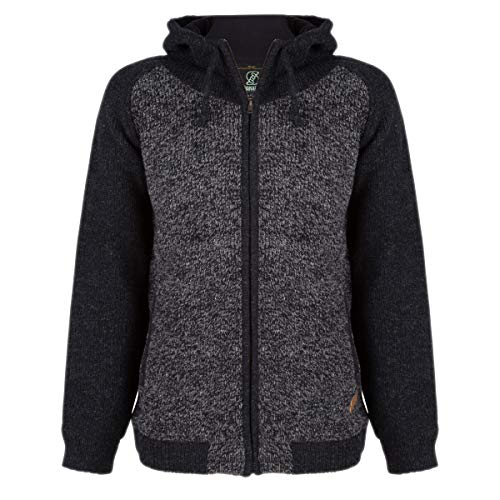 SHAKALOHA M Bohemian Navy Blue - Sudadera con capucha universal con capucha fija, color azul oscuro y azul claro jaspeado, unisex. Sudadera de lana con capucha L