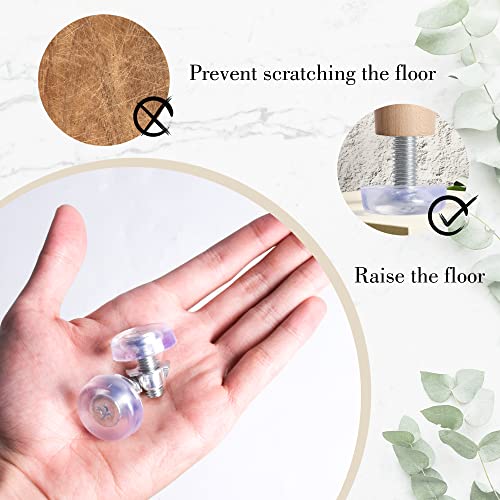 SPDYCESS 16pcs M8 Transparent Adjustable Leveling Feet, Height Adjustable Feet, Furniture Levelers with T-Nuts - Image 4