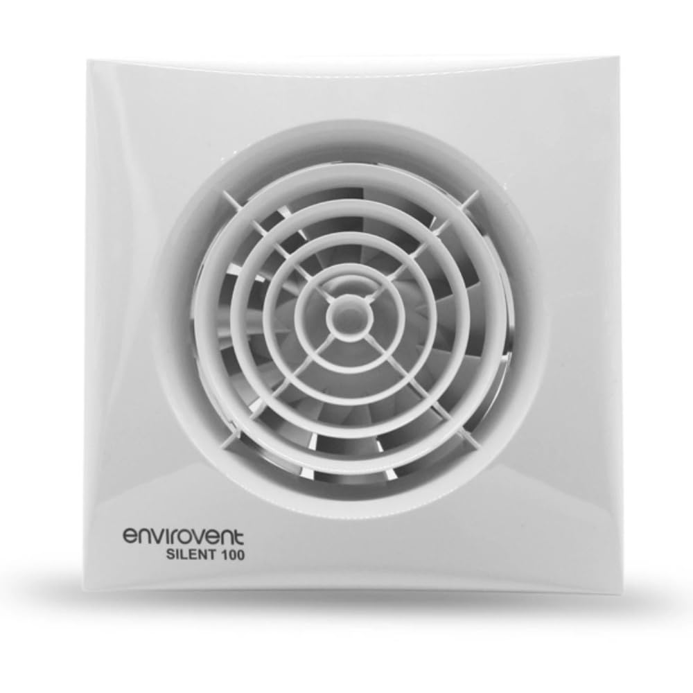 Envirovent SIL100S (No Timer) Silent-100 Axial Silent Bathroom Extractor Fan 100 mm / 4" Standard Model White