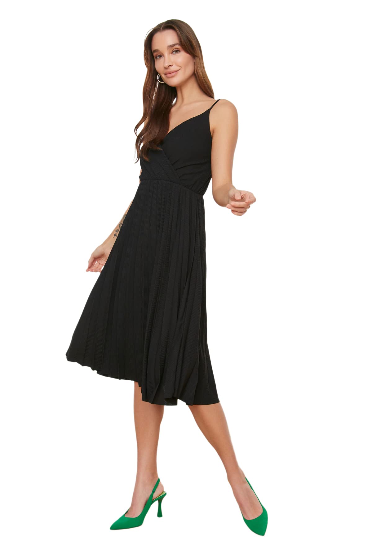 TRENDYOL Damen Blumenmuster Gestricktes Kleid Dress
