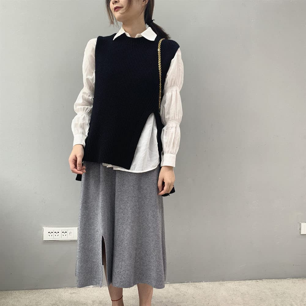 Donna Maglione Senza Maniche,Gilet Lavorato A Maglia Da Donna - Foto 11