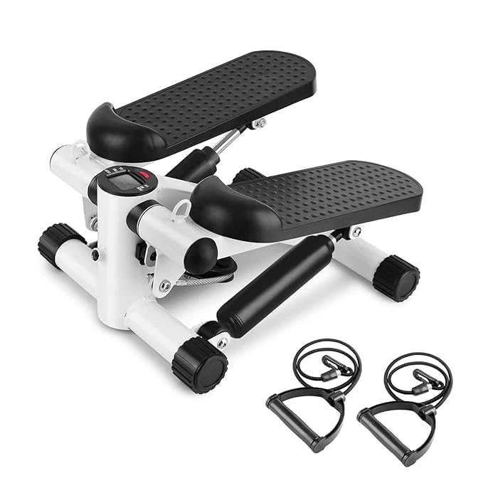 Portable 2-in-1 Mini Stepper Machine with Resistance Bands & LCD Display, Compact Home Cardio Exercise Stepper for Weight Loss, Leg & Full Body Workout-image-32