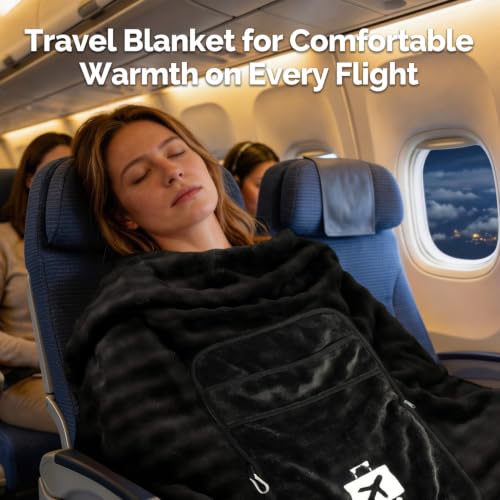 Black Airplane Travel Blanket - image 2