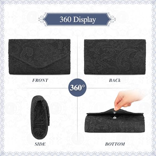 Image of UBORSE Lace Clutch Purses for Women Evening Bag Elegant Envelope Formal Crossbody Shoulder Bag