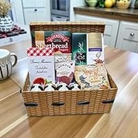 Luxury British Food Gift Hamper, Traditional Afternoon Tea Set with Shortbread, Chocolates, Mints in Plaid Box
