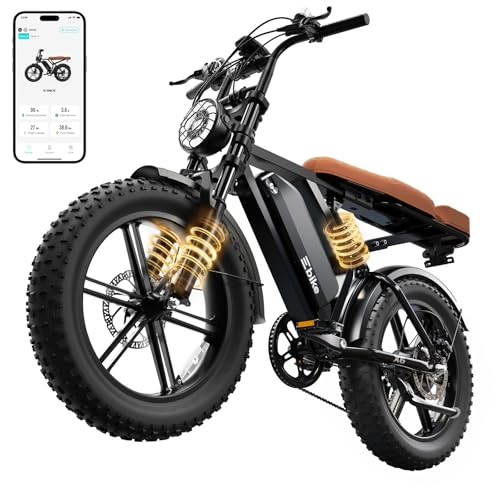 Image of TST Electric Bike for Adults, 1500W Peak Motor Ebike with 48V 15Ah Battery, 60 Miles Range Electric Bicycle, 20 inch New All-Terrain Upgrade E Bike with Rear Seat, Black