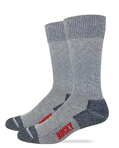 Rocky Mens Ultra Dri Non Binding Stretch Top Crew Work Boot Socks 2 Pair Pack (as1, alpha, l, regular, regular, Grey)