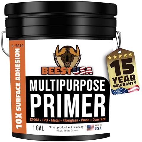 BEEST Multi-Purpose Primer, 1 Gallon Covers up to 250 Sq Ft | RV Roof Primer, EPDM Primer, Concrete Primer, Liquid Rubber Primer, Roof Coating, Deck Primer, Water-Based, High-Adhesion Bonding Cover