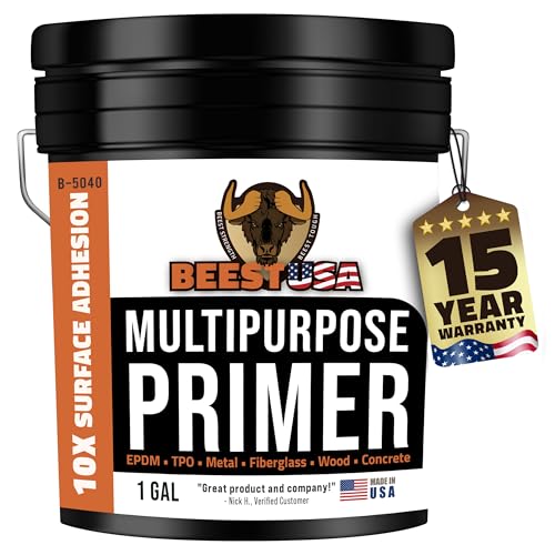 BEEST Multi-Purpose Primer - Gray, 1 Gallon Covers up to 250 Sq Ft| Liquid Rubber Deck Coating -