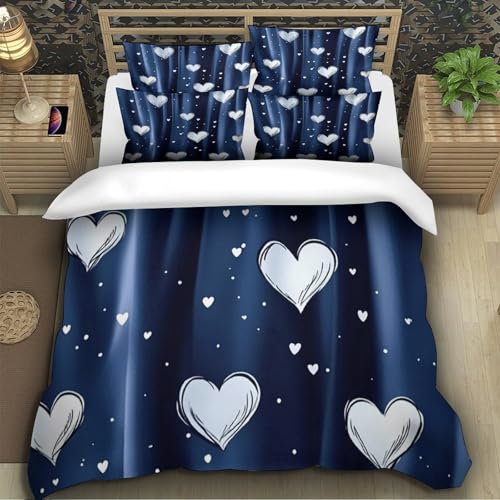 Housse de couette imprimée motif dessin main parure super douce