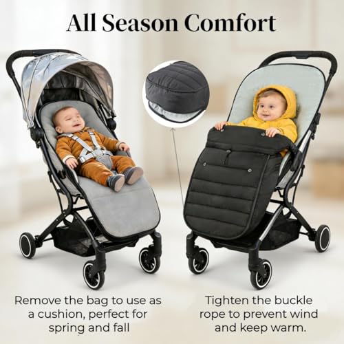 Image of 2 in 1 Baby Stroller Cushion Bunting Bag Removable Windproof Footmuff Toddler Warm Pushchair Seat Mat Cushion Outdoor Thicken Cushion Kids Warm Leg Protector Bag Stroller Liner
