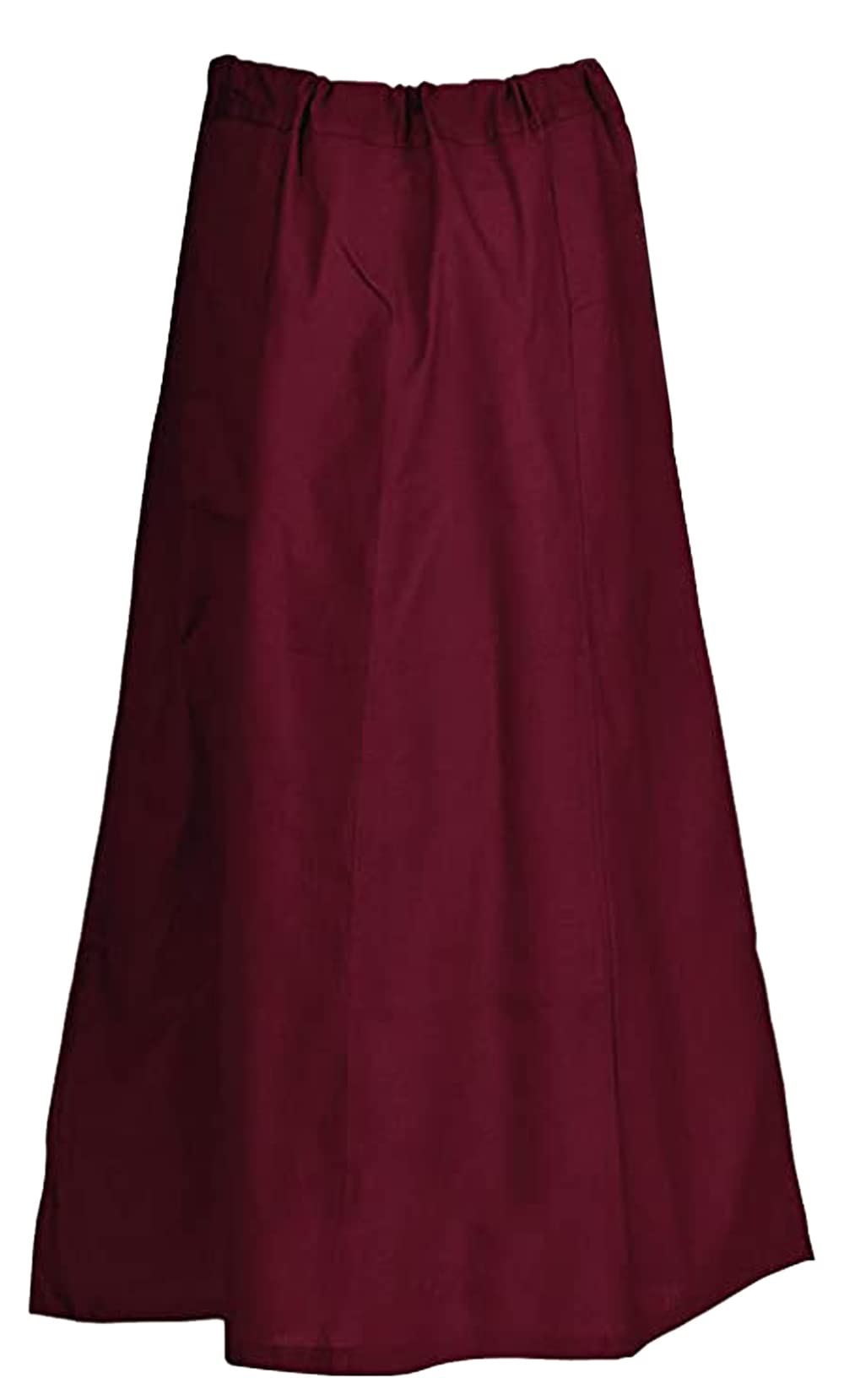 Fashnkart Women's Maroon Cotton Petticoats For Indian Saree Underskirt Stitched Solid Drawstring Adjustable Waist Sari