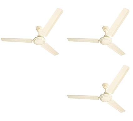 Usha Racer 1200MM Ultra High Speed 400RPM Ceiling Fan w/o Regulator (Ivory, Pack of 3)