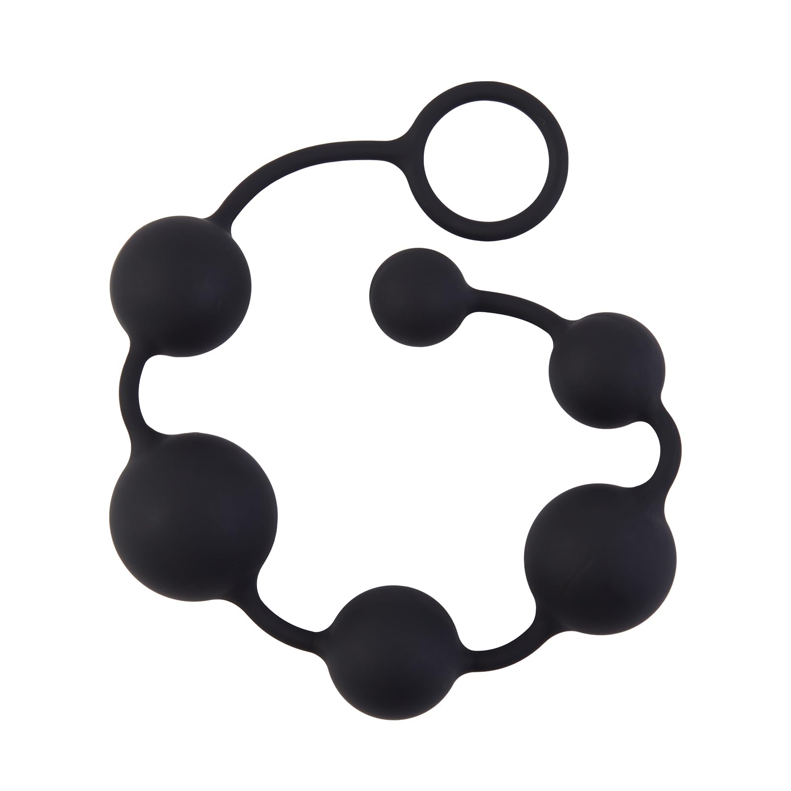 UTIMI Butt Plug with Silicone Anal Bead Anal Sex Toys with Safe Pull Ring in Black